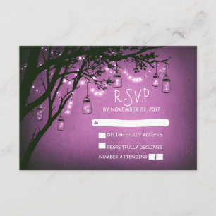 Mason Jars Baum Land rustikale Hochzeit RSVP Karte
