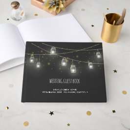 Mason Jars Fireflies Custom Wedding Gästebuch