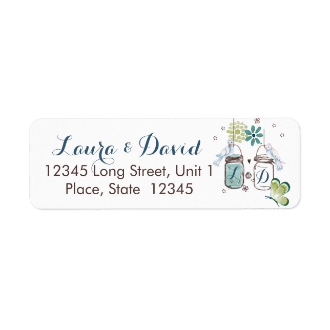 Mason Jars Garden Wedding | RÜCKSENDEADRESSEN-AUFK (Vorne)