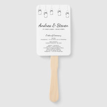 Mason Jars Hochzeitsprogramm Fan. Jar-Menü ausgese