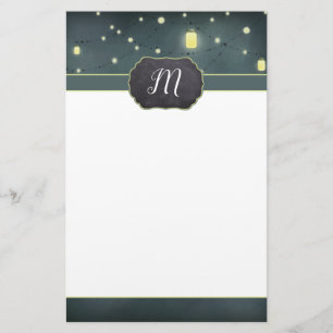 Mason Jars Sommernacht Mit Monogramm Briefpapier