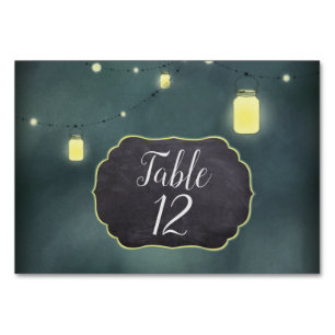 Mason Jars Sommernacht-Tischkarte Tischnummer