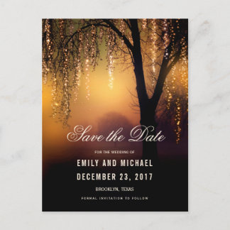 Mason Jars String Lights Elegant Save the Date Ankündigungspostkarte