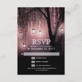 Mason Jars String Lights Elegante RSVP-Karte RSVP Karte