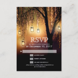 Mason Jars String Lights Elegante RSVP-Karte RSVP Karte
