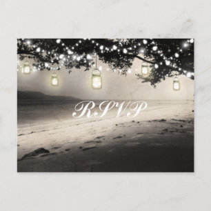 Mason Jars String Lights Elegante Rustikale Hochze Postkarte