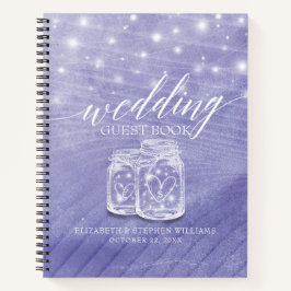 Mason Jars String Lights Floral Wedding Gästebuch Notizbuch