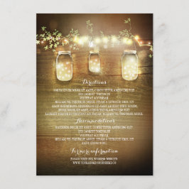 Mason Jars String Lights Hochzeitinformationskarte Begleitkarte