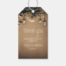 Mason Jars und Fireflies Rustische Hochzeit Geschenkanhänger