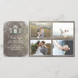 Mason Jars und Gipskraut Rustikale Hochzeit Dankeskarte