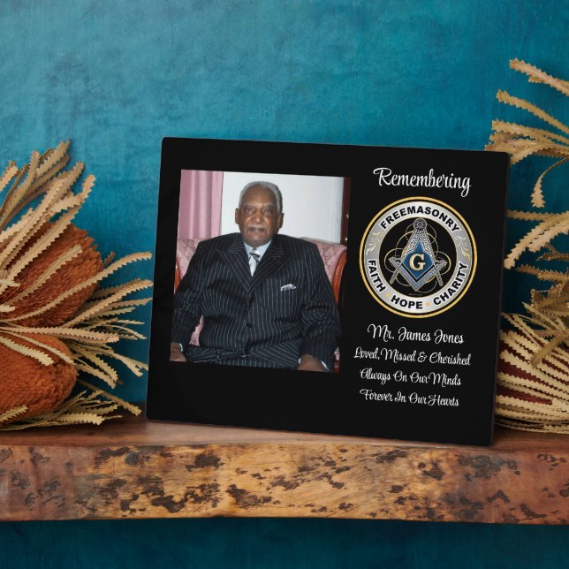 Mason Loved, Missed & Cherished Memorial Plaque Fotoplatte (Seite)