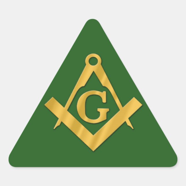 Mason Masonic auf Green Dreieckiger Aufkleber (Vorderseite)
