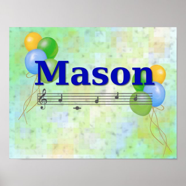 Mason Musical Name Kinderzimmer Room Poster (Vorne)