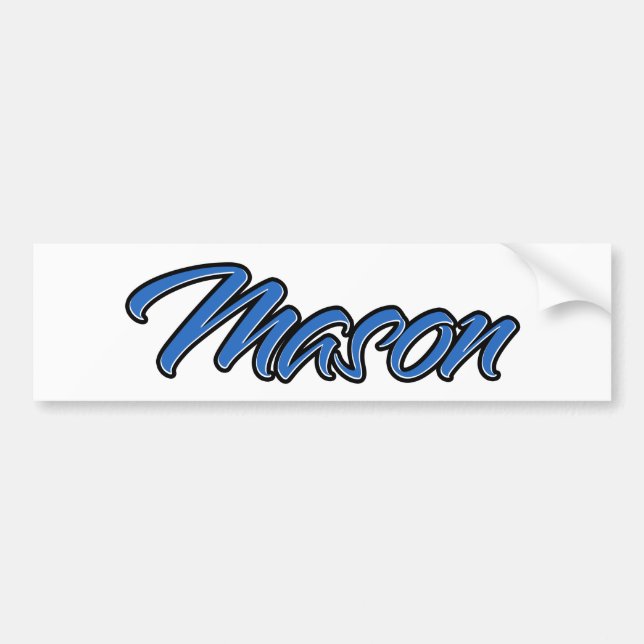 Mason Name blue Aufkleber Sticker Autoaufkleber (Vorne)