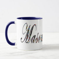 Mason, Name, Logo, Blue Combo Kaffee Tasse.
