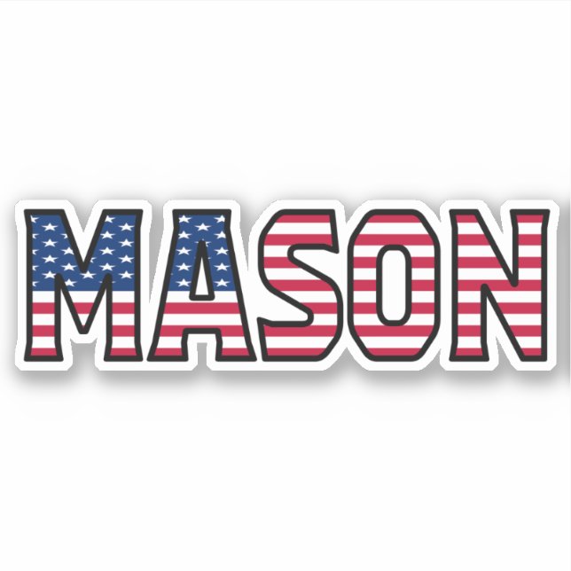 Mason Name Vorname USA Sticker Stickerset (Vorderseite)