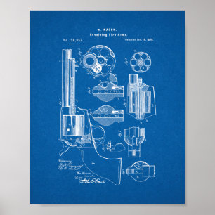 Mason Revolving Fire-arm Patent - Blueprint Poster