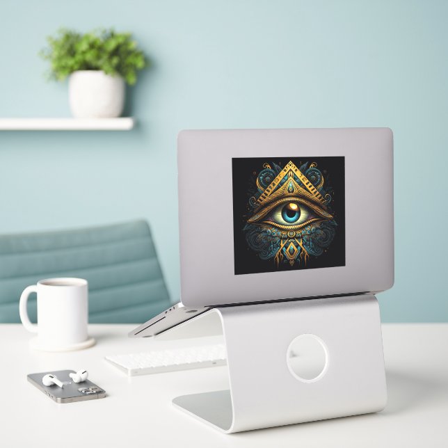 Masonic All Seeing Eye Aufkleber (Laptop auf Schreibtisch)