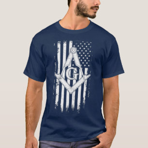 Masonic American Flag Square und Compass T-Shirt