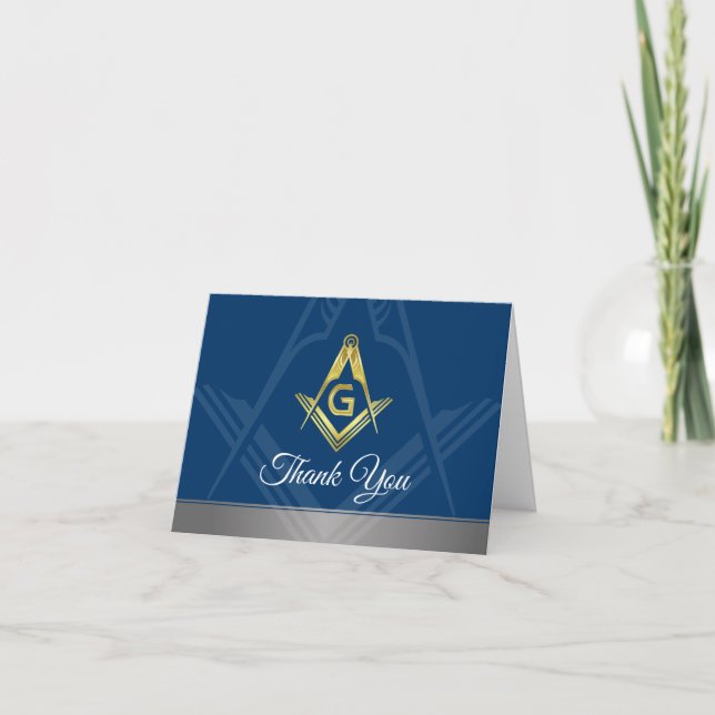 Masonic bedankt sich bei Ihren Karten | Navy Blue  (Vorderseite)