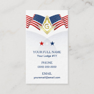Masonic Business Card Template für Veteranen Visitenkarte