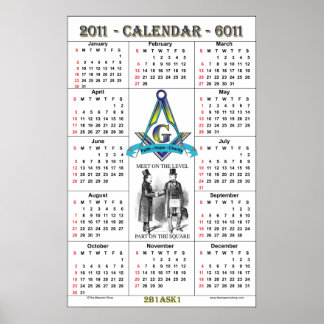 Masonic Calendar 2011 Poster