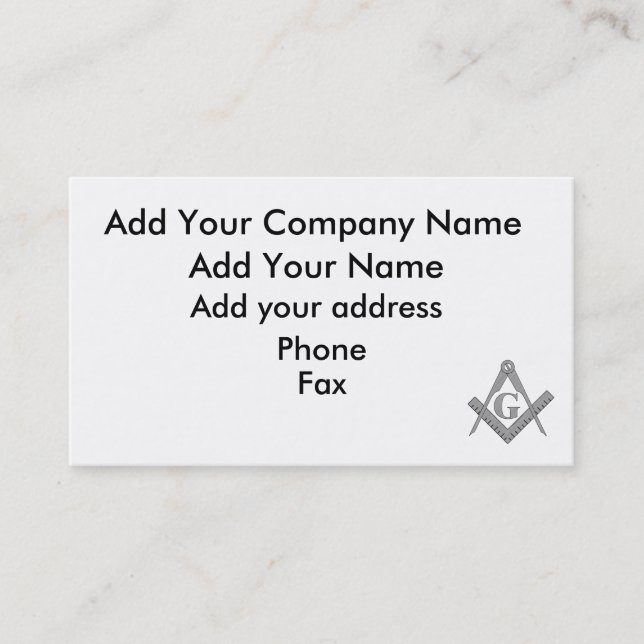 Masonic Card Visitenkarte (Vorderseite)