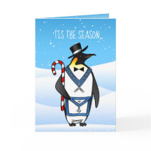 Masonic Christmas Cards Freemason Holiday Penguin