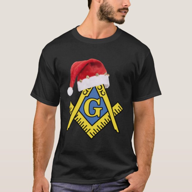 Masonic Christmas Santa s Hat Freemason T-Shirt (Vorderseite)