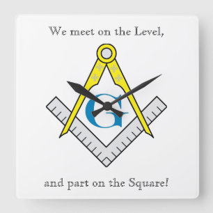 Masonic Clock Quadratische Wanduhr