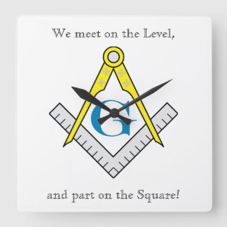 Masonic Clock Quadratische Wanduhr