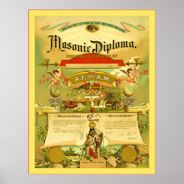 Masonic Diploma (1891) Poster (Vorne)