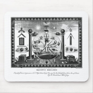 Masonic Emblems Chart aus 1874 Mousepad