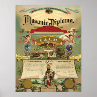 Masonic F&AM Diploma Poster