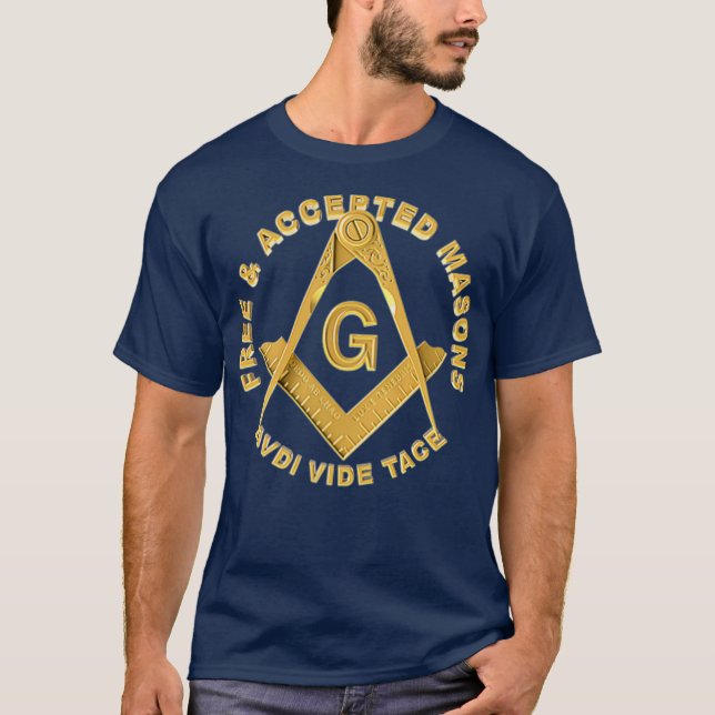 Masonic F AM Masons Square Compass Freemason T-Shirt (Vorderseite)