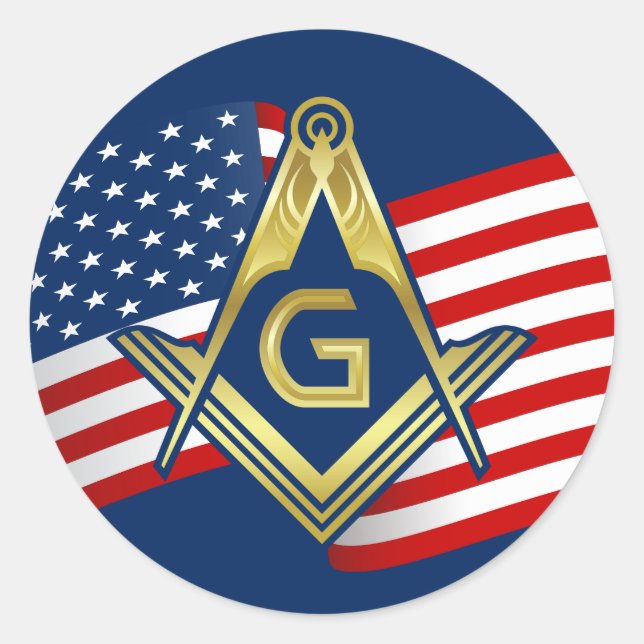 Masonic Flag Stickers | Freemason Square & Compass (Vorderseite)
