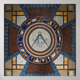 Masonic Floor Tiled Mosaik Poster
