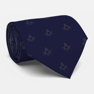 Masonic Freemason Blue Pattern Krawatte
