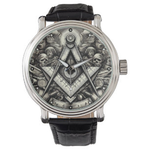 Masonic Freemason Square und Compass Watch Armbanduhr