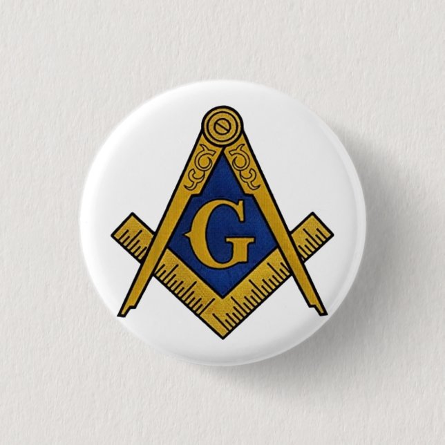 Masonic Freemasons Mauerwerk Oes Square und Compas Button (Vorderseite)
