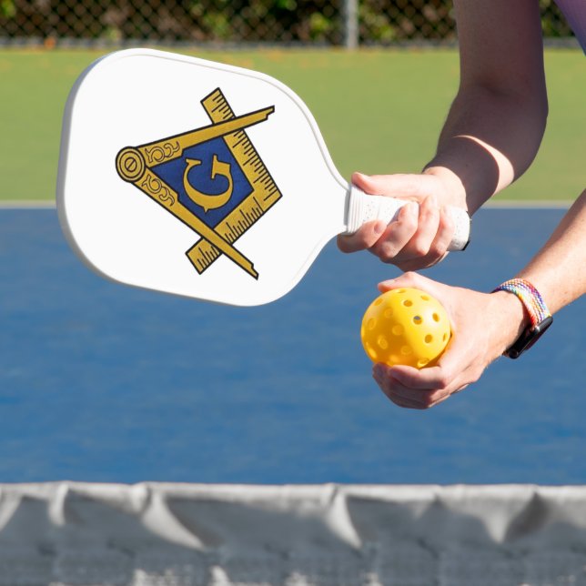 Masonic Freemasons Mauerwerk Platz und Kompass Pickleball Schläger (InSitu)