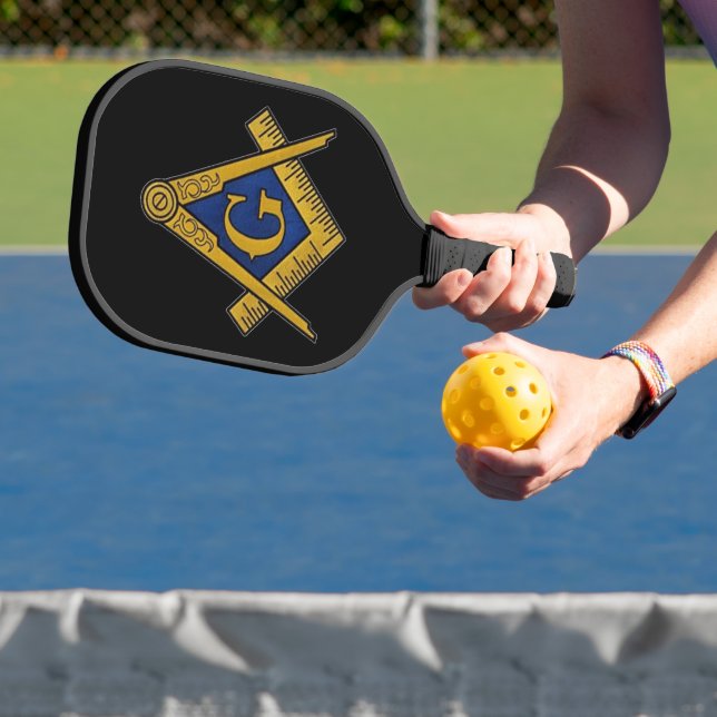 Masonic Freemasons Mauerwerk Platz und Kompass Pickleball Schläger (InSitu)