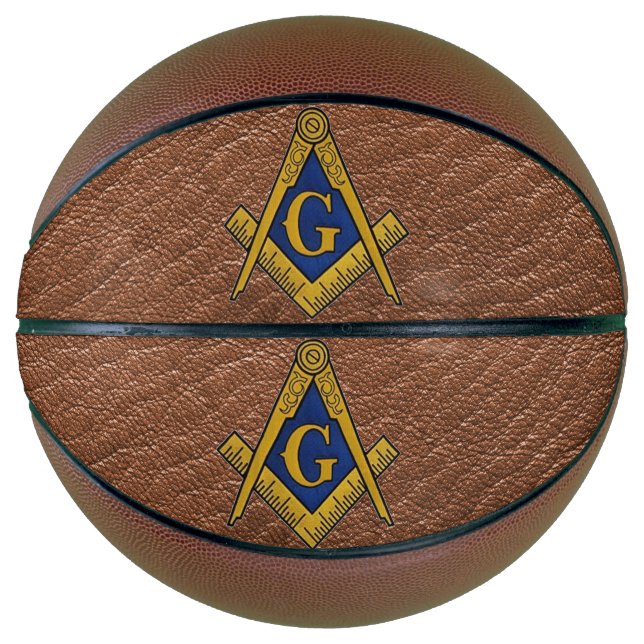 Masonic Freemasons Square und Compass Leather Basketball (Vorderseite)