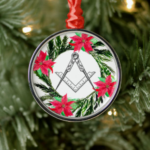 Masonic Freimaurer Maurer Kranz Weihnachtsstern Ornament Aus Metall