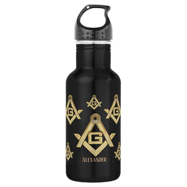 Masonic Golden Rush Edelstahlflasche (Vorderseite)