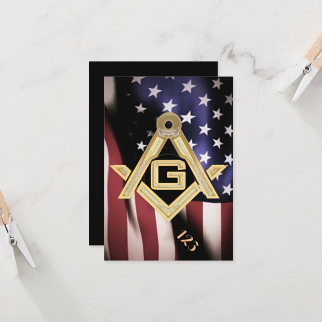 Masonic Golden Rush Einladung (Vorderseite/Rückseite Beispiel)