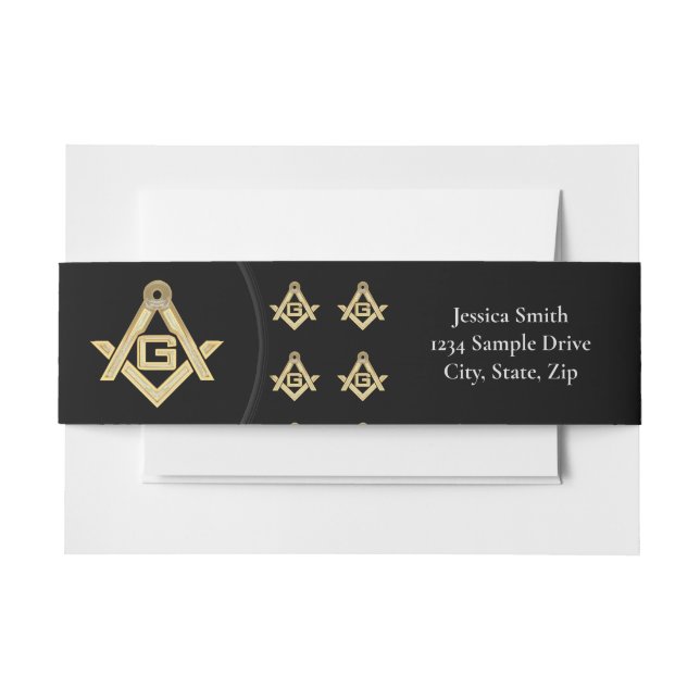 Masonic Golden Rush Einladungsbanderole (Vorderseite Beispiel)