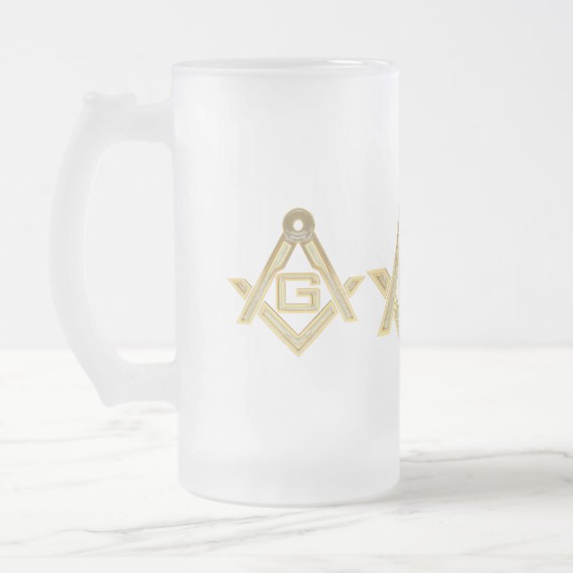 Masonic Golden Rush Mattglas Bierglas (Links)
