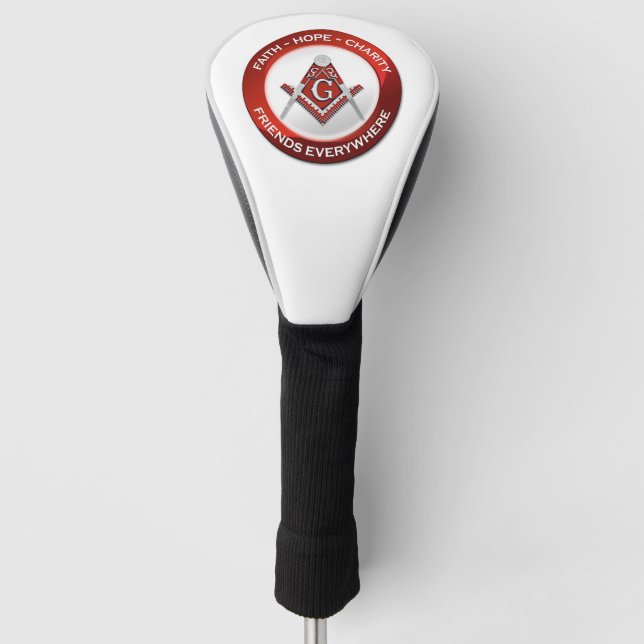 Masonic Golf Head Cover Red Golf Headcover (Vorderseite)