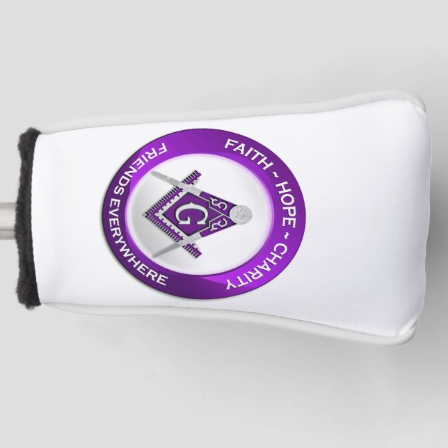 Masonic Golf Putter Cover Purple Headcover (Vorderseite)